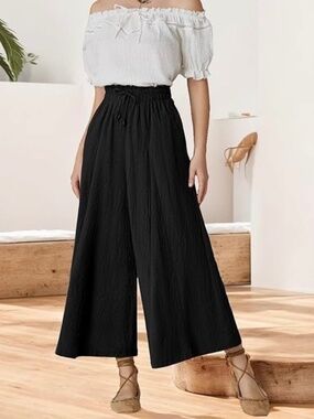 Scarlet Darkness black linen Palazzo pants size small NWT